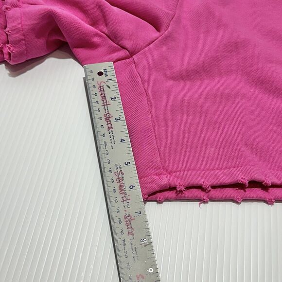 Runway Versace Logo Drawstring Distressed Jersey Pink Shorts Size 40/S NWT - Picture 14 of 15
